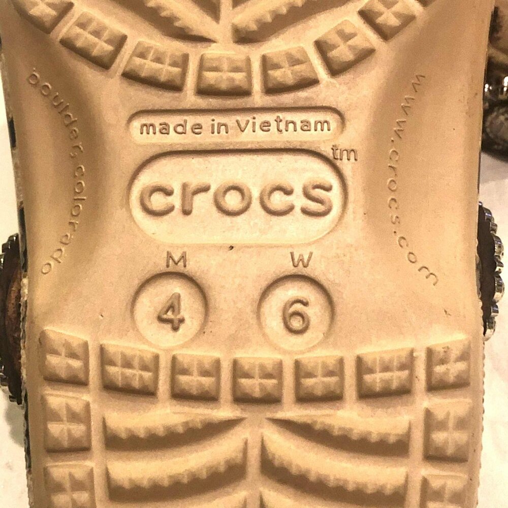 CROCS Custom Strap Cowgirl Concho Clogs Tooled Leather Leopard Print 6 - Picture 9 of 9